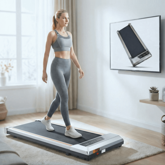 Naipo Treadmill Walking Pad 2.5HP with Large LCD Display Portable Wheels and Max Capacity 265lb for Home Use